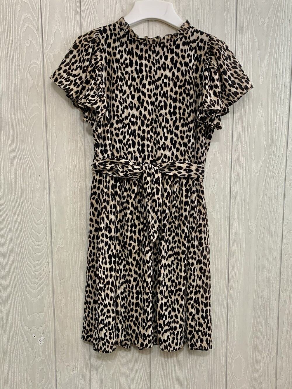 Loft Leopard Short Sleeve Dress XS